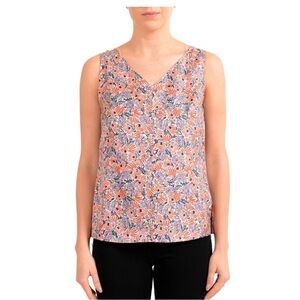 NWT Hugo Boss Women's "Ibla" Floral Print Silk Blouse size 10 reg $295